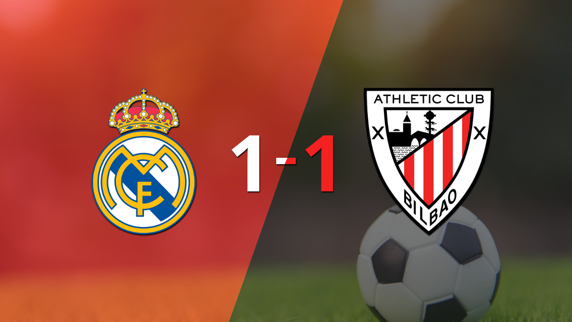 Real Madrid y Athletic Bilbao se reparten los puntos y empatan 1-1