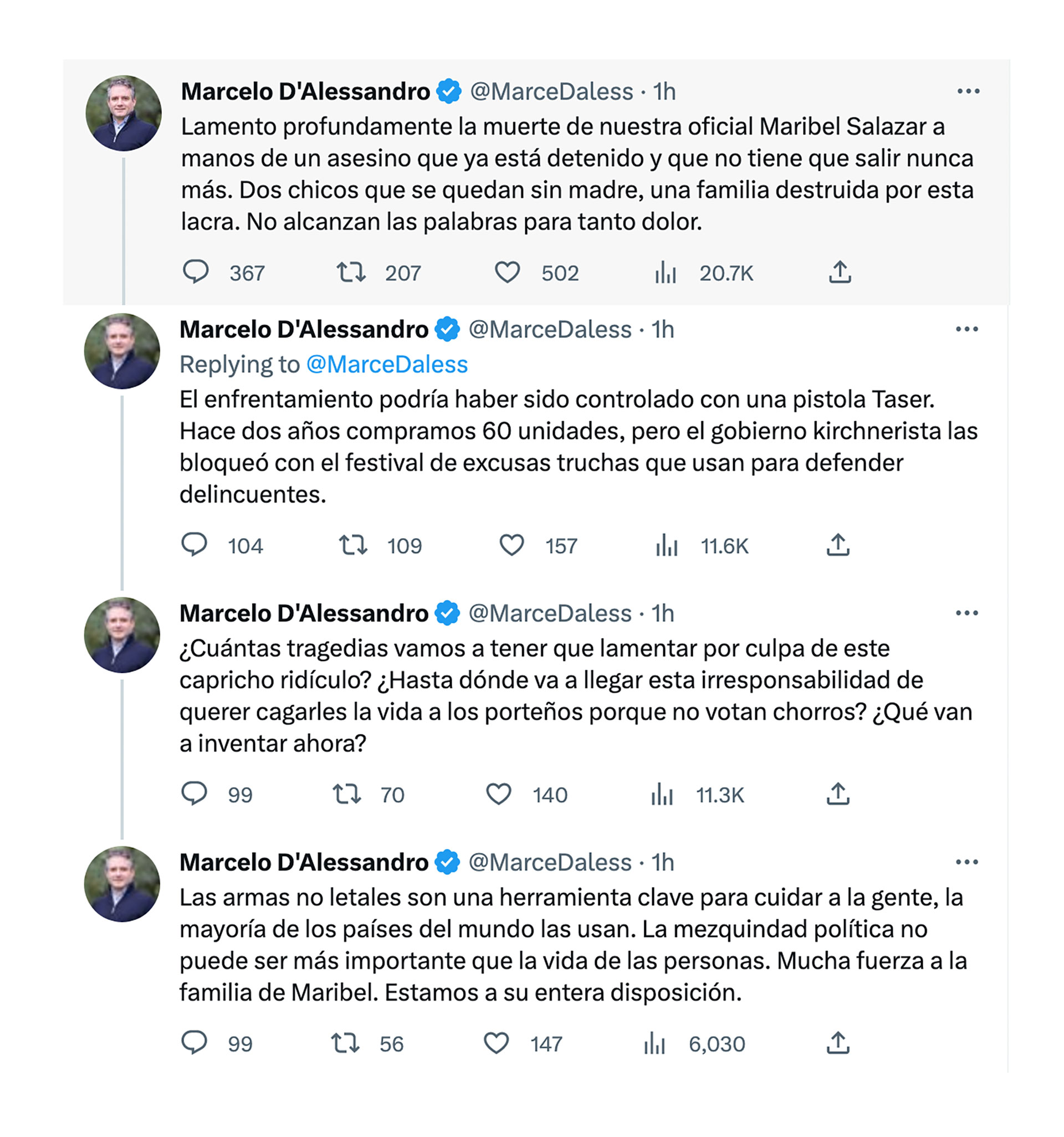 Las declaraciones de Marcelo D'alessandro por el asesinato de una policía de la Ciudad 