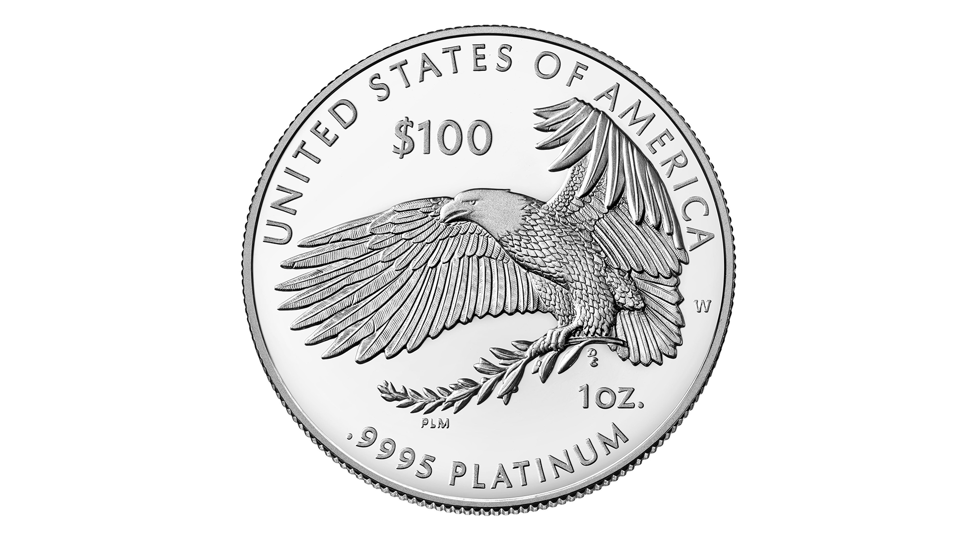 Una moneda de platino acuñada por Estados Unidos en honor a la libertad de religión, en el 2021. Foto tomada en Washington, suministrada por la autoridad monetaria de EEUU (Burwell and Burwell Photography/U.S. Mint via AP)