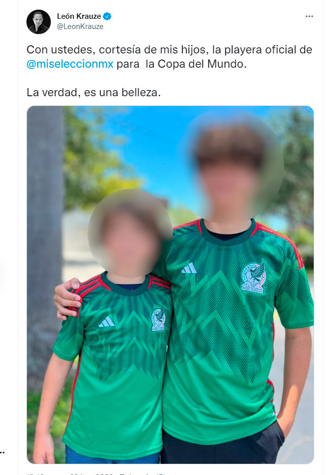 Así adelantó León Krauze los detalles de la playera de la Selección Mexicana (Foto: Twitter/@LeonKrauze)