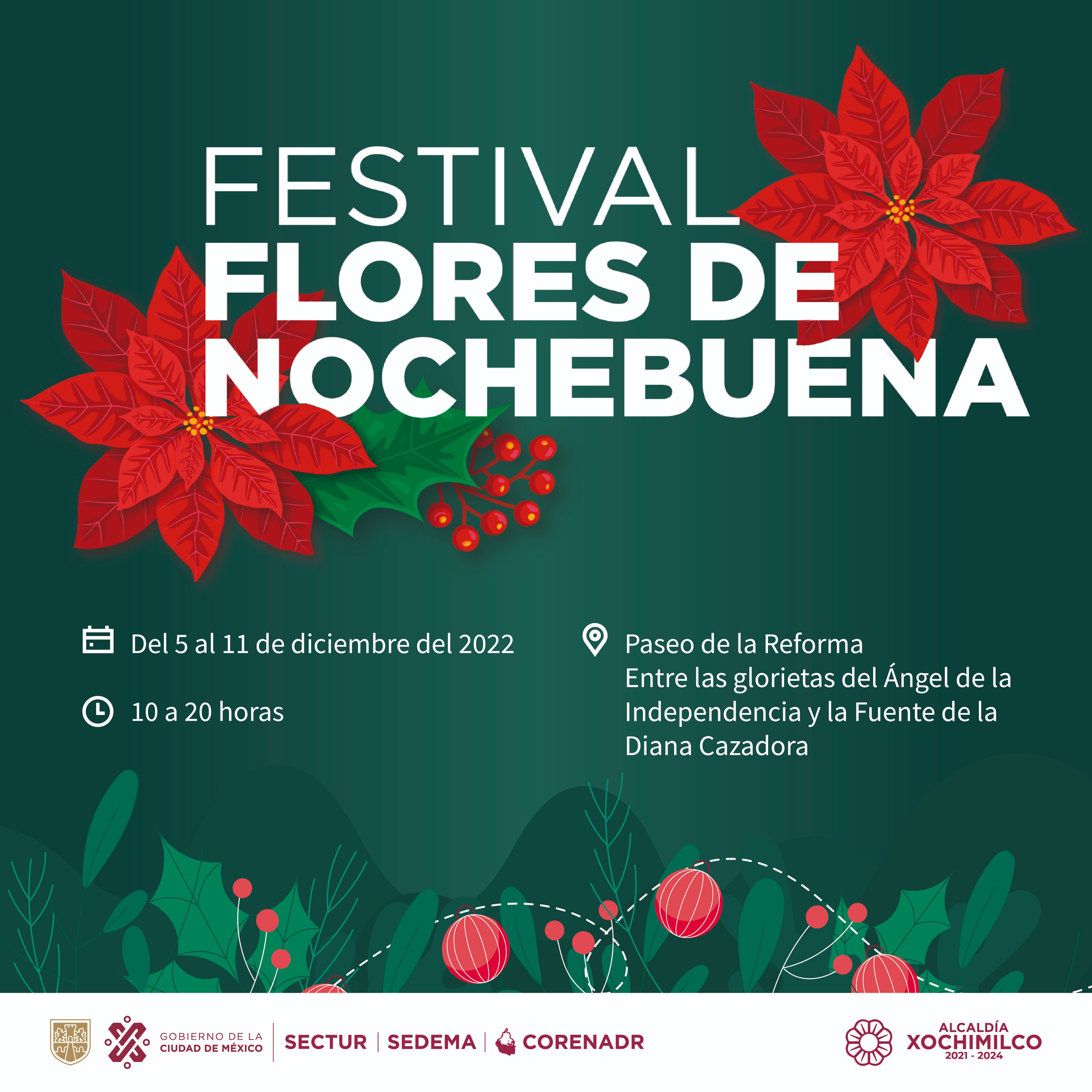 Paseo de la Reforma será la sede del Festival de la Flor de Nochebuena (Twitter @NathalieDesplas)