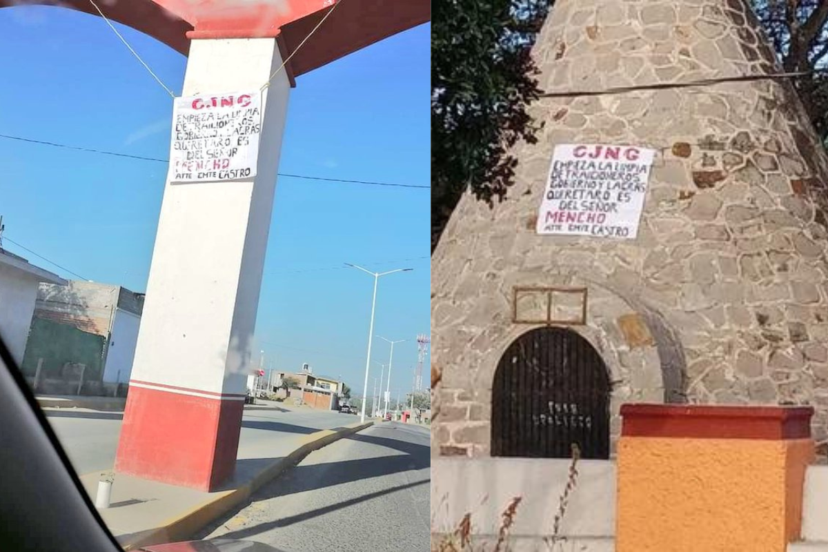 Los mensajes advertían que Querétaro pertenecía a "El Mencho", líder del CJNG (Foto: Twitter/@All_Source_News)