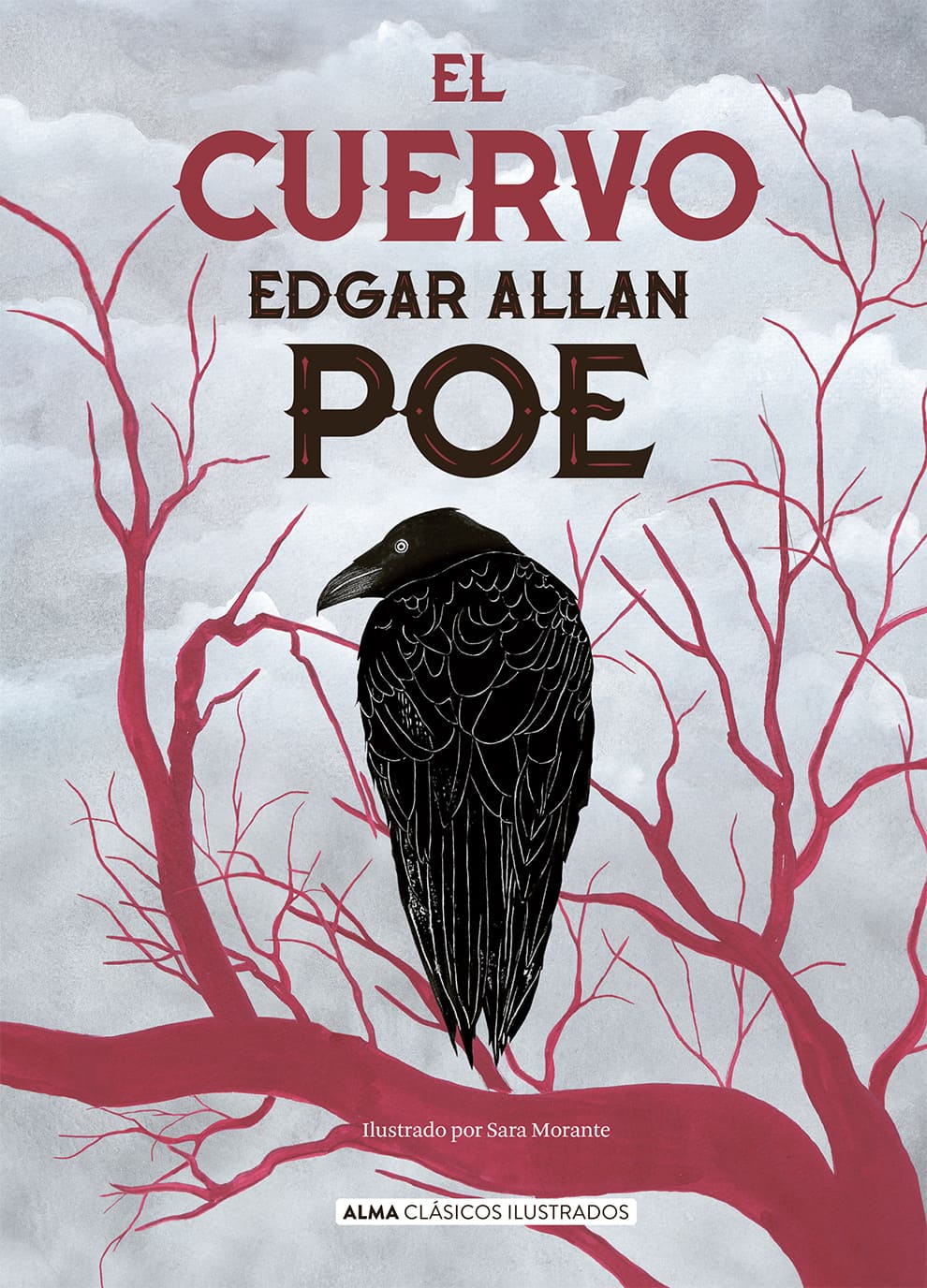 Portada de El Cuervo, Edgar Allan Poe, (1845) Editorial Alma