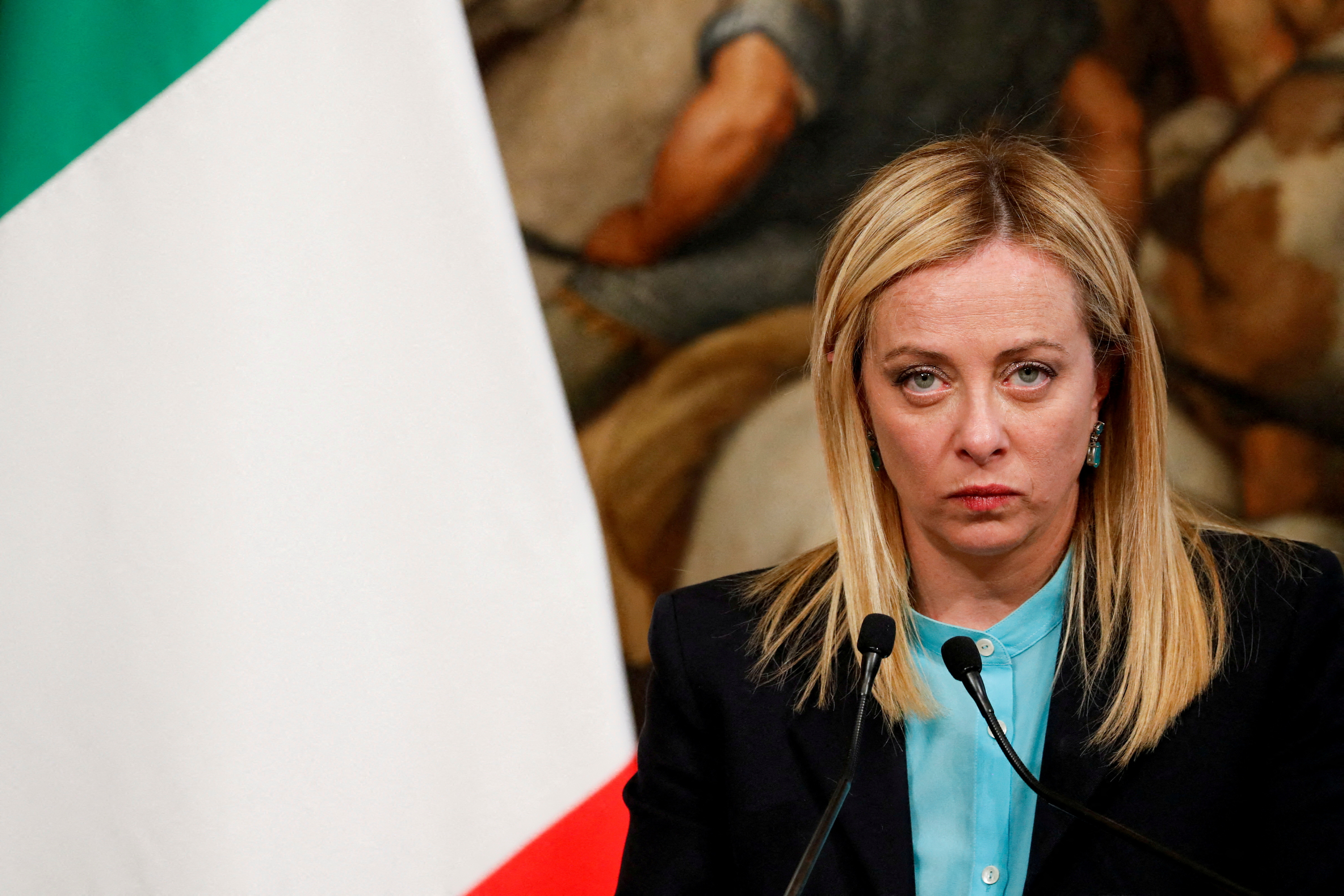La primera ministra italiana, Giorgia Meloni, durante una rueda de prensa en el Palazzo Chigi, en Roma (REUTERS/Remo Casilli/archivo) 