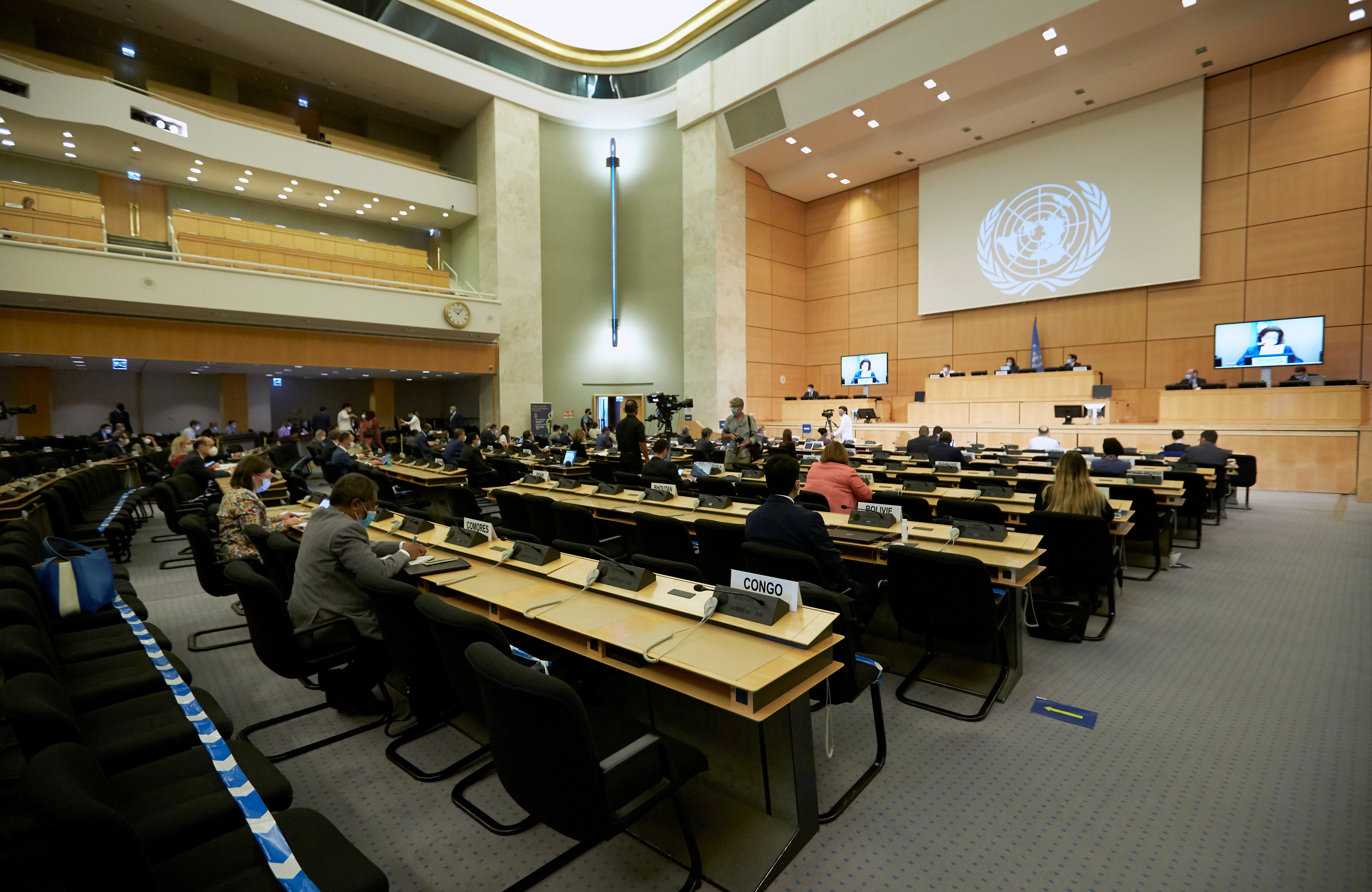 El Consejo de Derechos Humanos de la ONU en su sede europea de Ginebra, en Suiza. Foto: REUTERS/Denis Balibouse