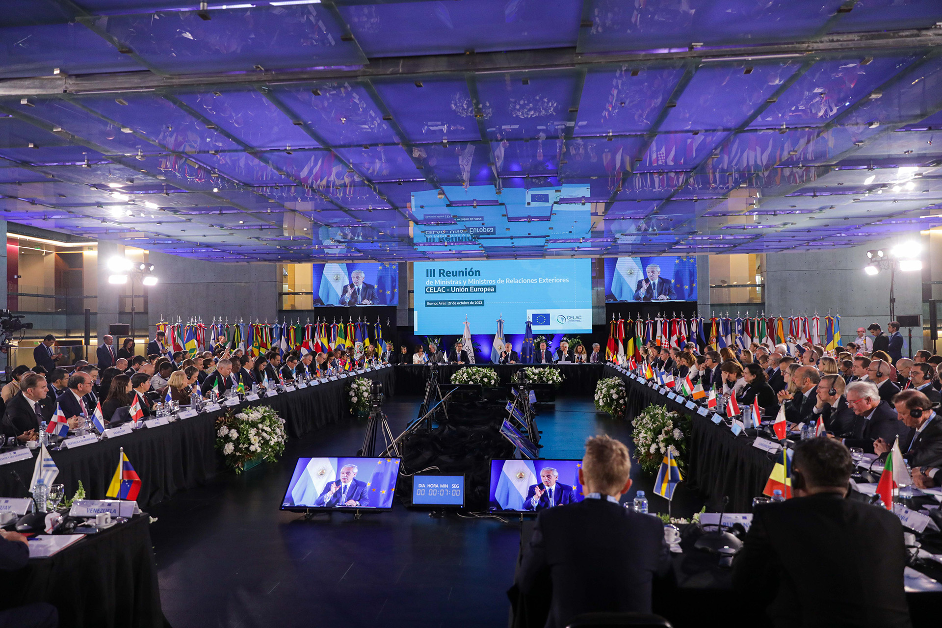 A panoramic view of the meeting place of Latin American and European representatives in CCK.