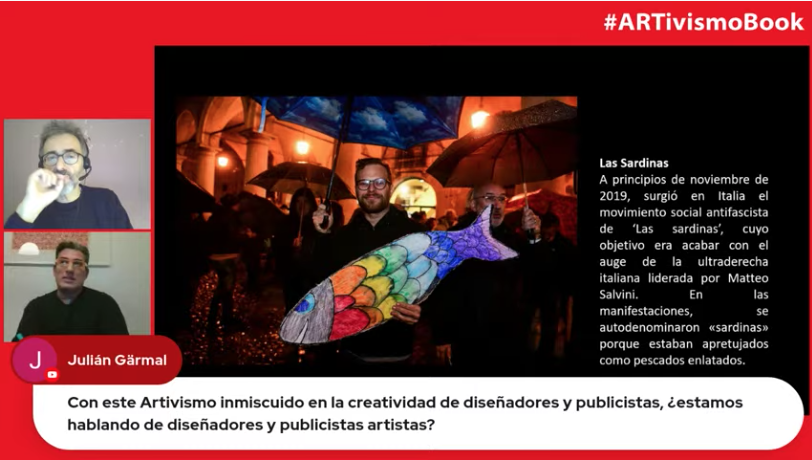 El autor y el editor de ARTivismo, Antoni Gutiérrez-Rubí y Lluís Pastor, dialogaron con los participantes en la presentación virtual del libro.