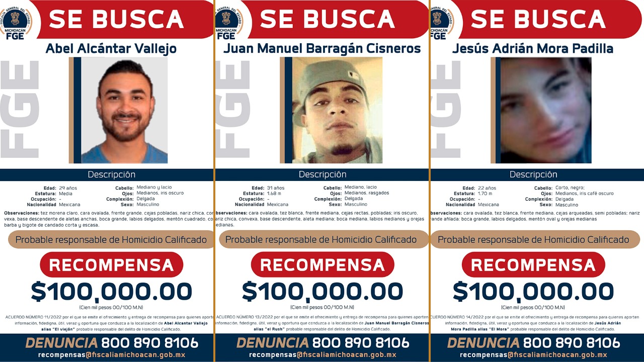 Masacre en San José de Gracia: identificaron a seis presuntos responsables; Fiscalía de Michoacán ofrece recompensa