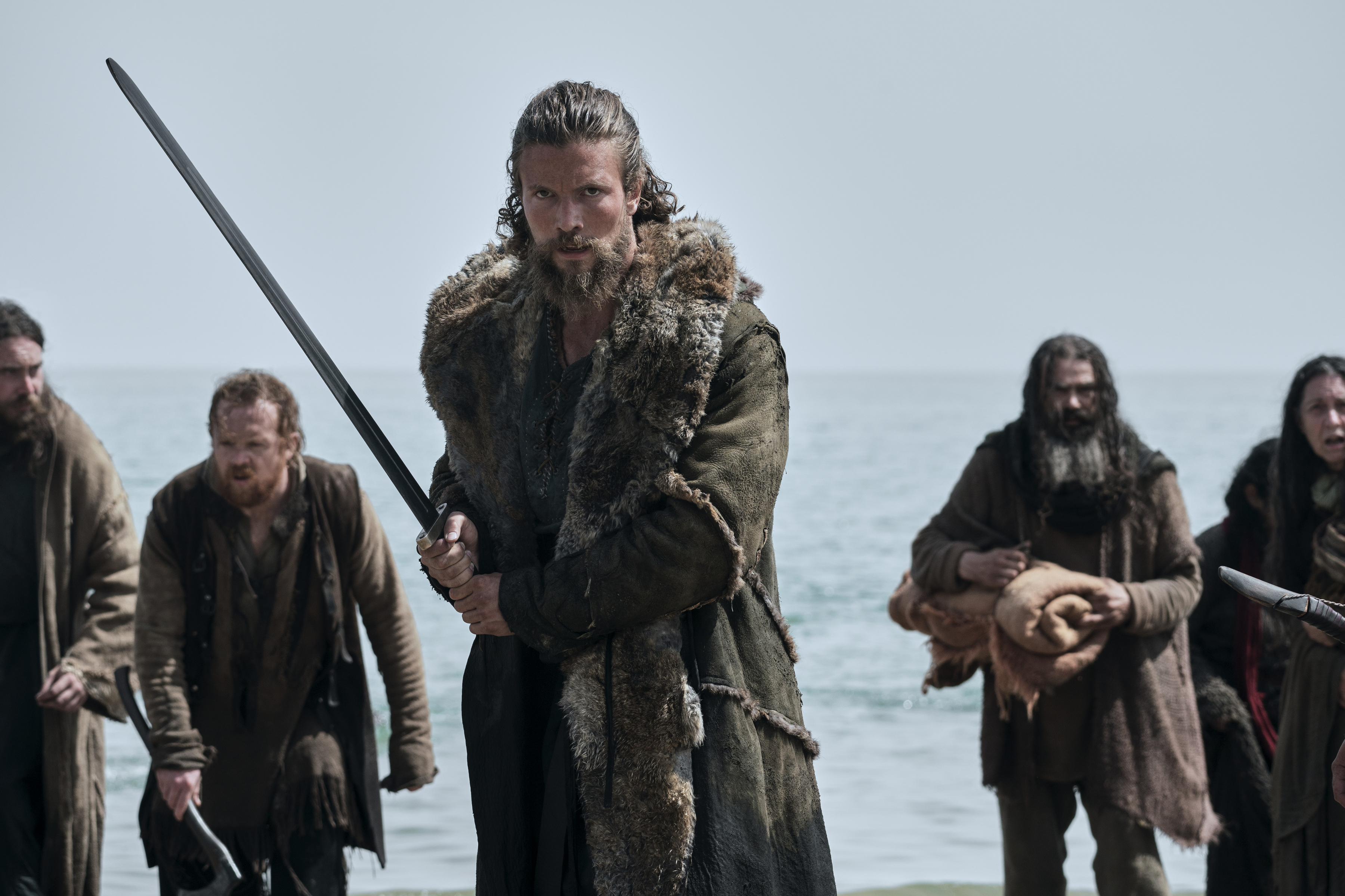 Sam Corlett, Laura Berlin and Bradley Freegard are three of the main actors in "Vikings: Valhalla".  (Netflix)