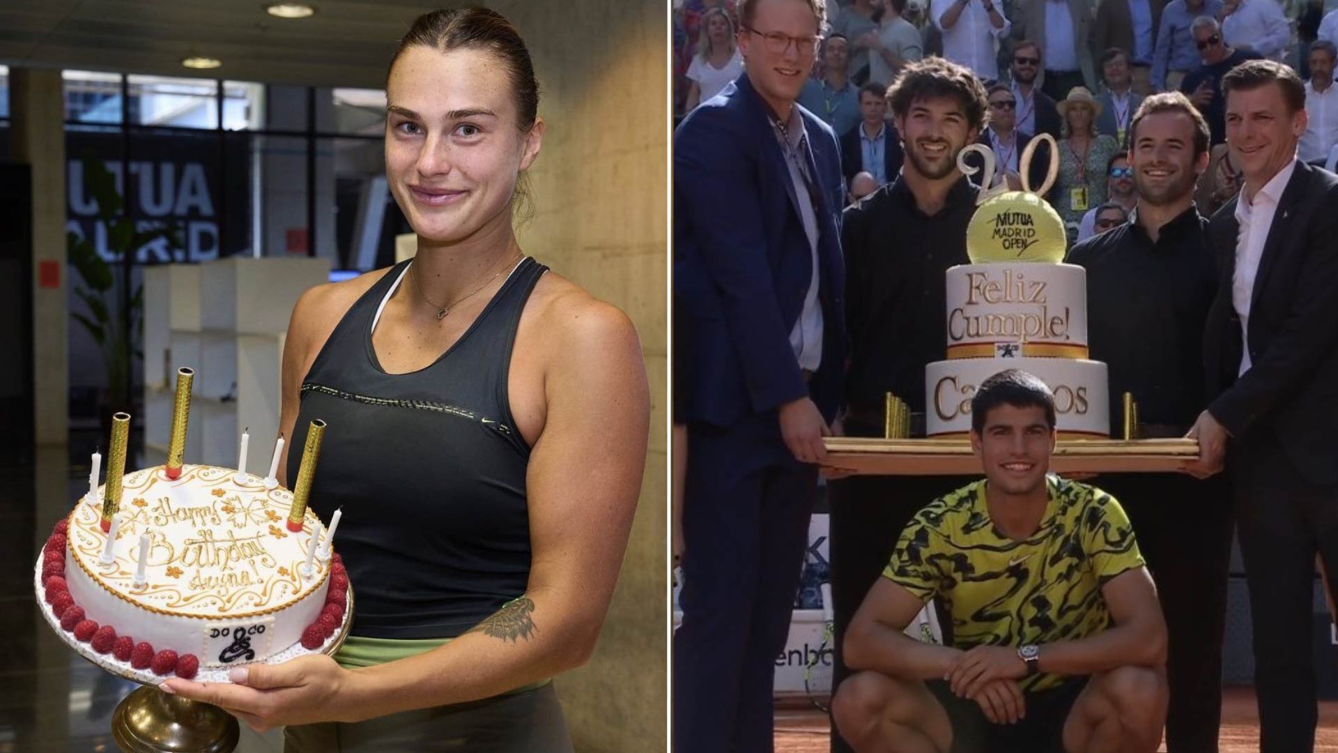 Estalló una polémica en el tenis mundial por los pasteles de cumpleaños de  Carlos Alcaraz y Aryna Sabalenka en Madrid - Infobae