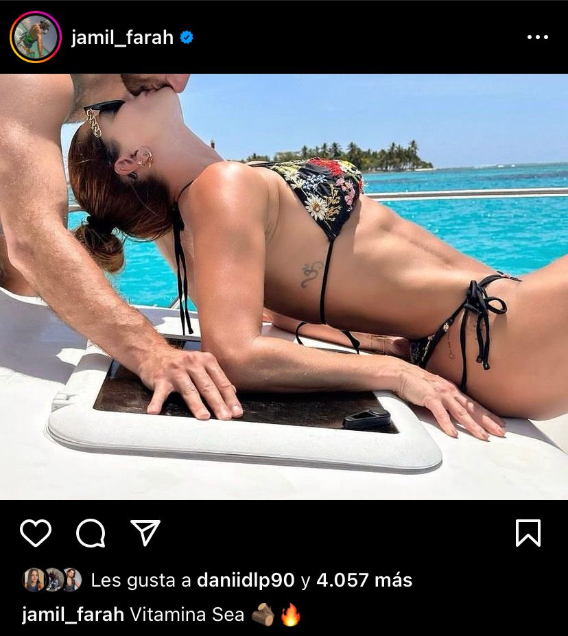 Jamil Farah compartió una fotografía junto a Carolina Cruz con la que confirmaron su romance oficialmente. @jamilfarah/Instagram