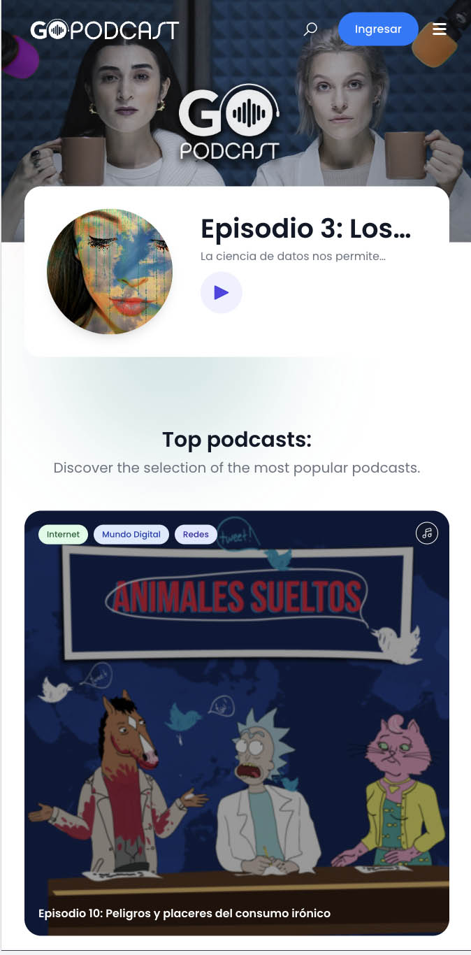 Portada de GoPodcast, la nueva plataforma de podcast y la primera plataforma OTT que responde al fenómeno global de la producción de podcast. (GoPodcast)