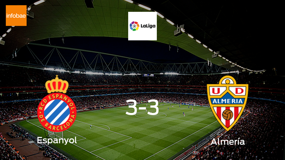 Espanyol y Almería se reparten los puntos y empatan 3-3