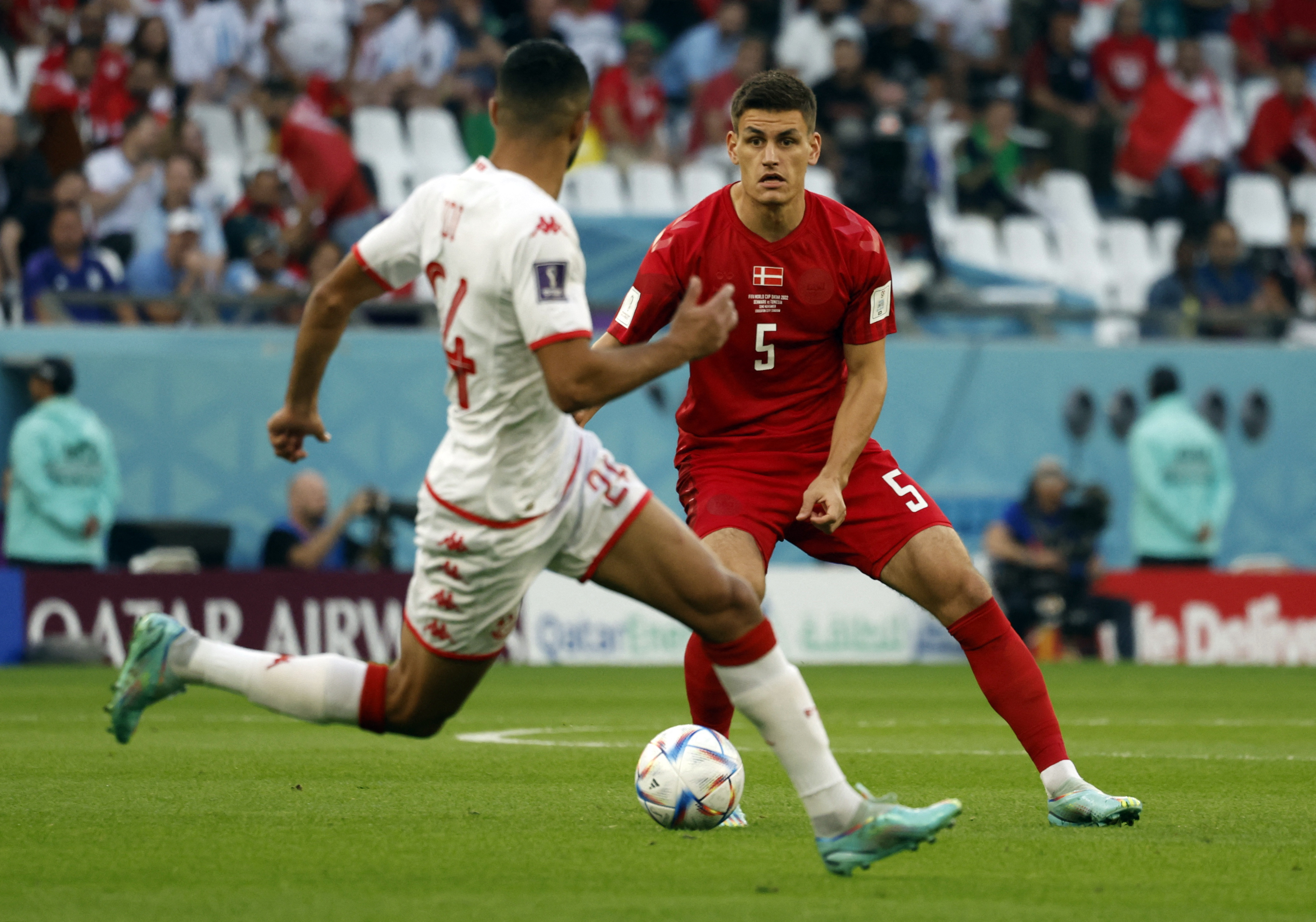 Dinamarca vs Túnez por la primera jornada del Grupo D del Mundial Qatar 2022. REUTERS/Suhaib Salem.