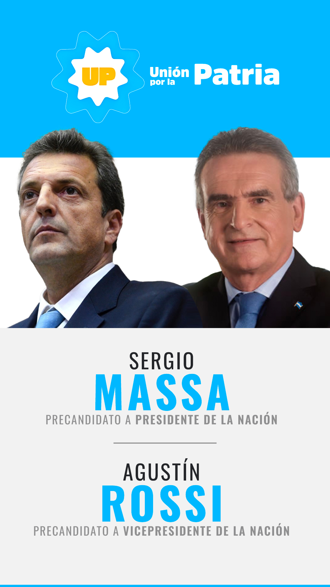 Sergio Massa y Agustín Rossi, candidatos del oficialismo
