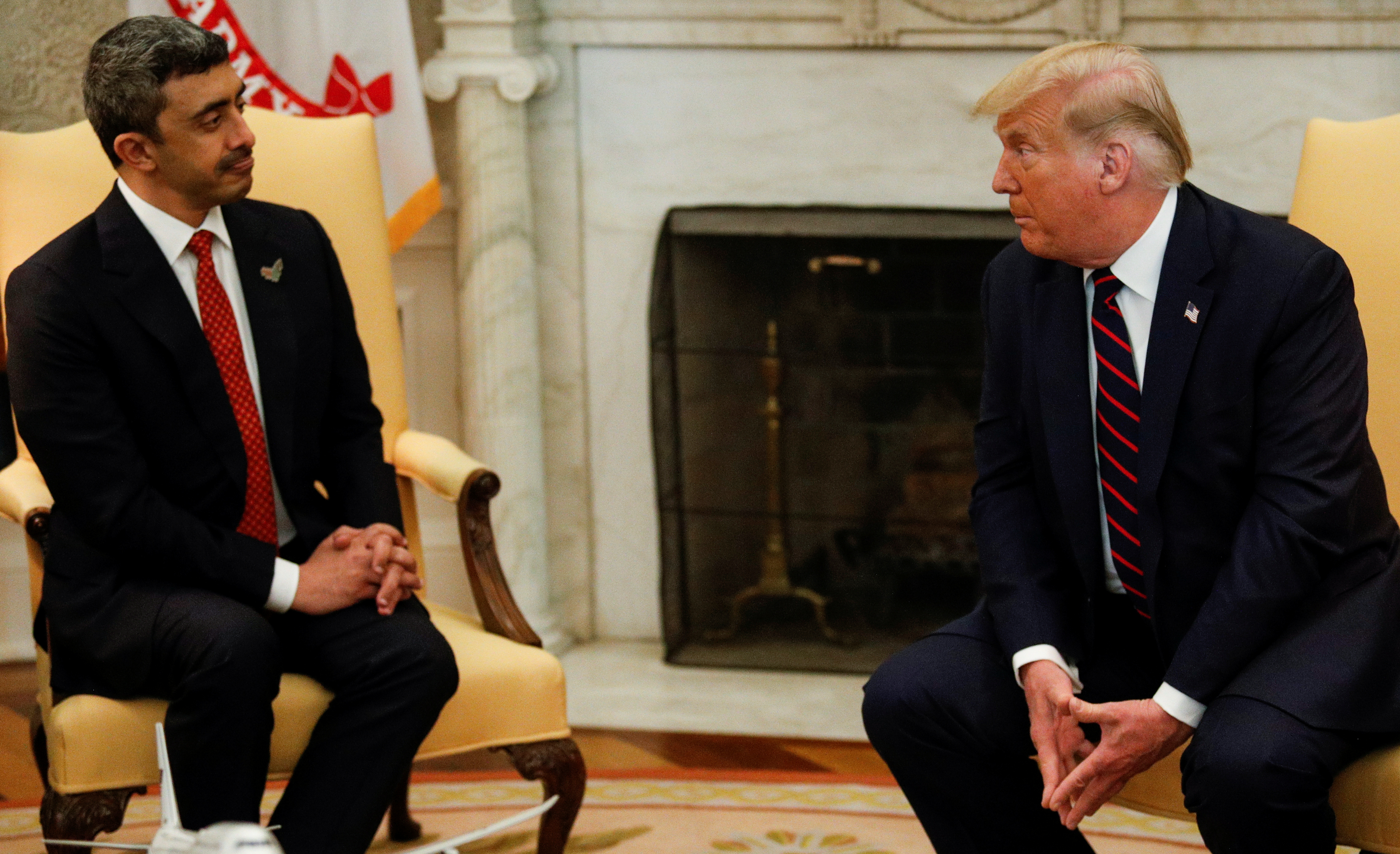 Trump se reunió con el ministro de Exteriores de Emiratios, Abdullah bin Zayed (Reuters)
