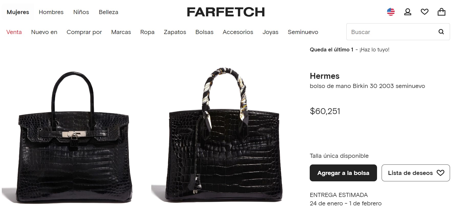 (Captura de pantalla: farfetch.com)