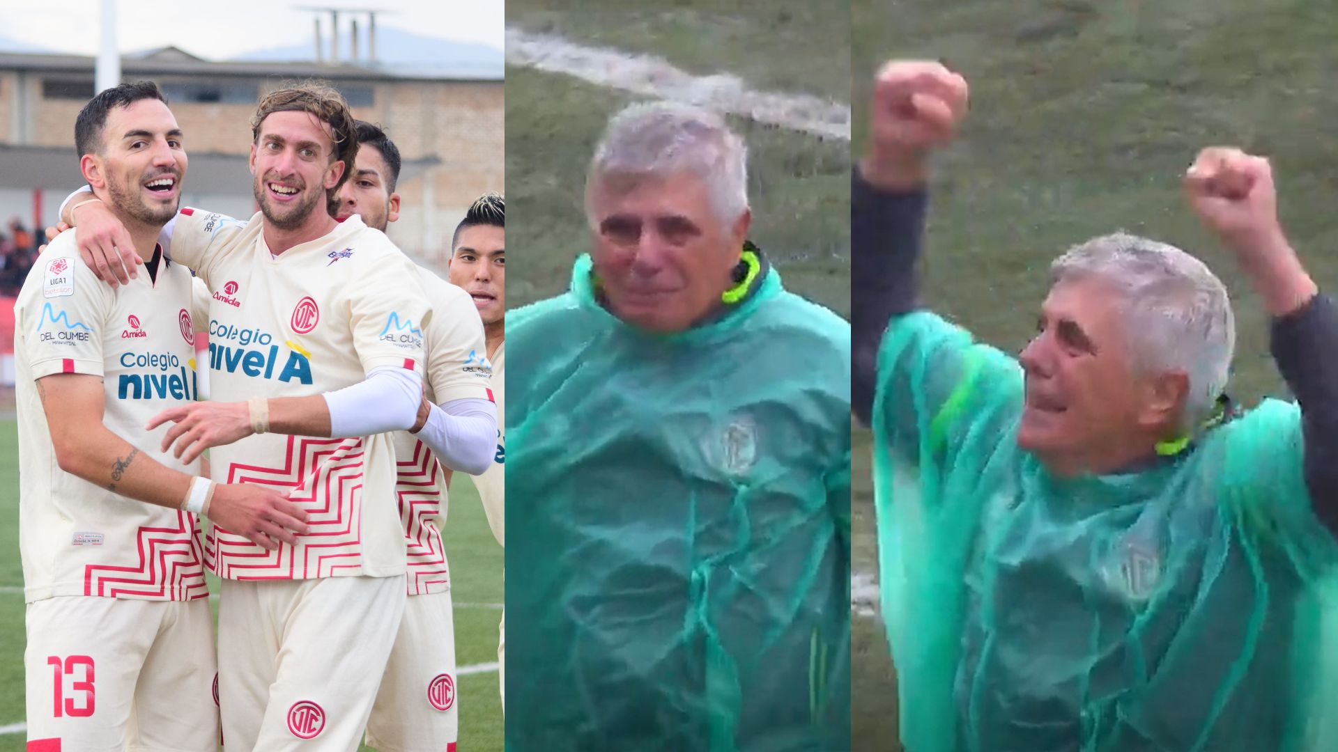 Festejo eufórico de Marcelo Grioni y al borde del llanto tras gol de Gaspar Gentile para UTC vs Cienciano por Liga 1