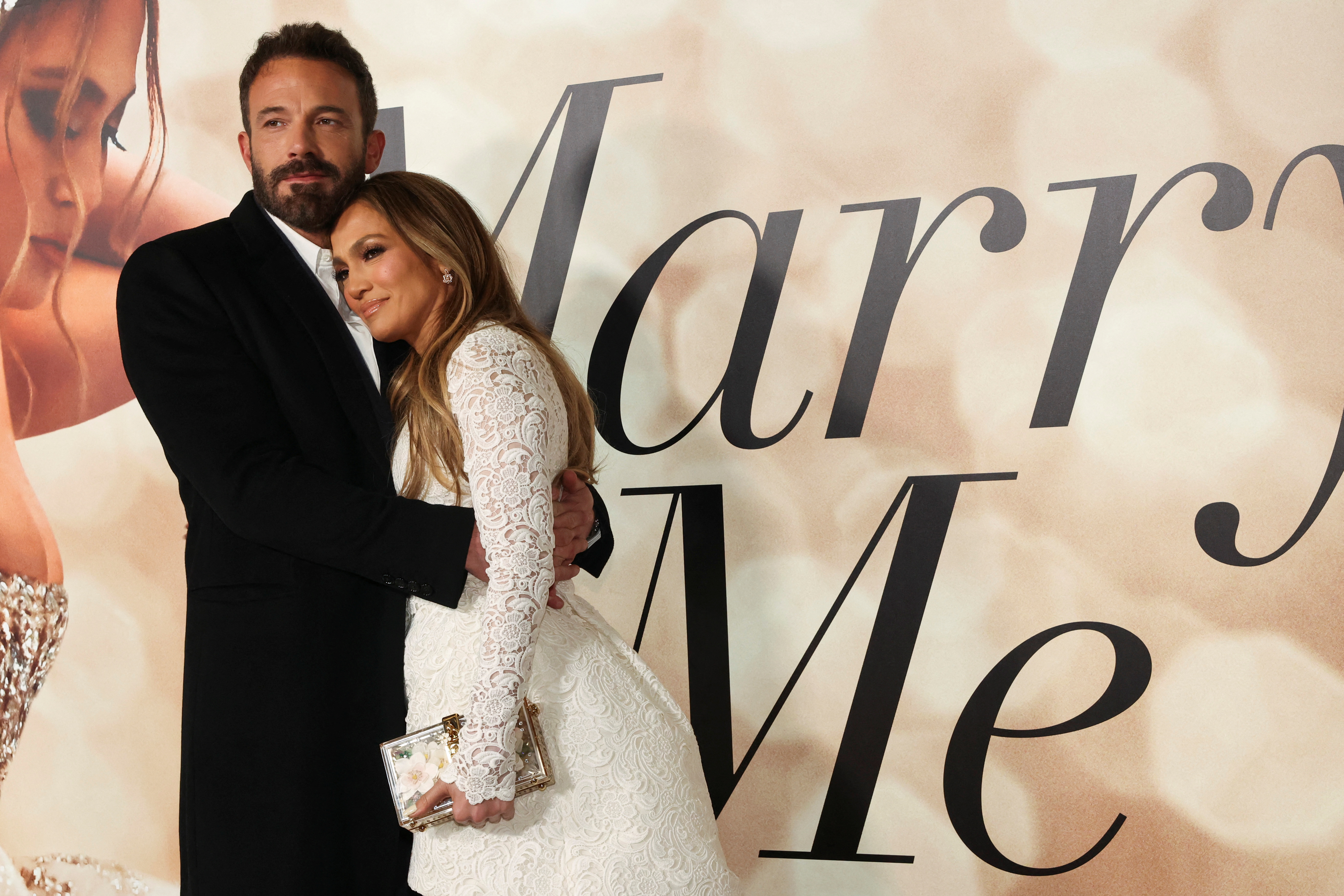 Jennifer Lopez y Ben Affleck en la premiere de "Marry Me" (Reuters)