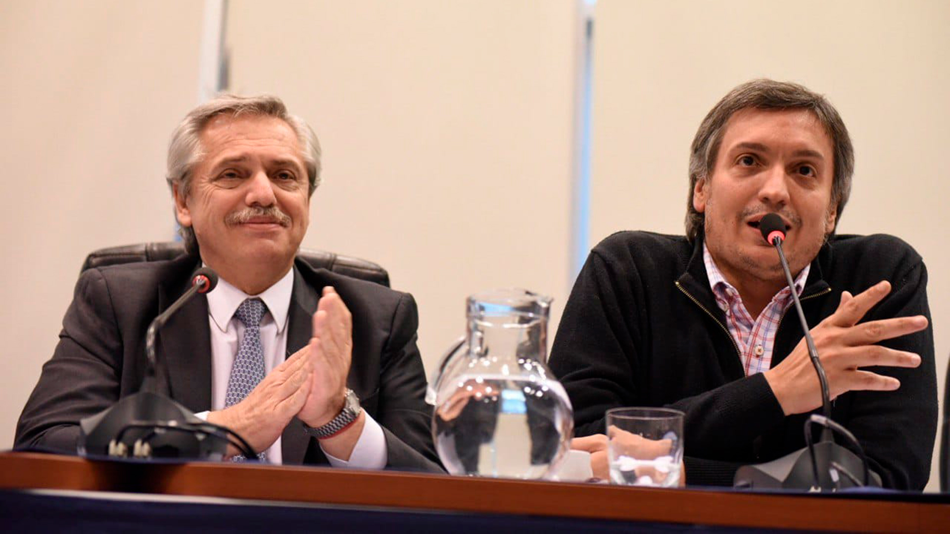 Alberto Fernández junto a Máximo Kirchner en tiempos donde la relación estaba bien