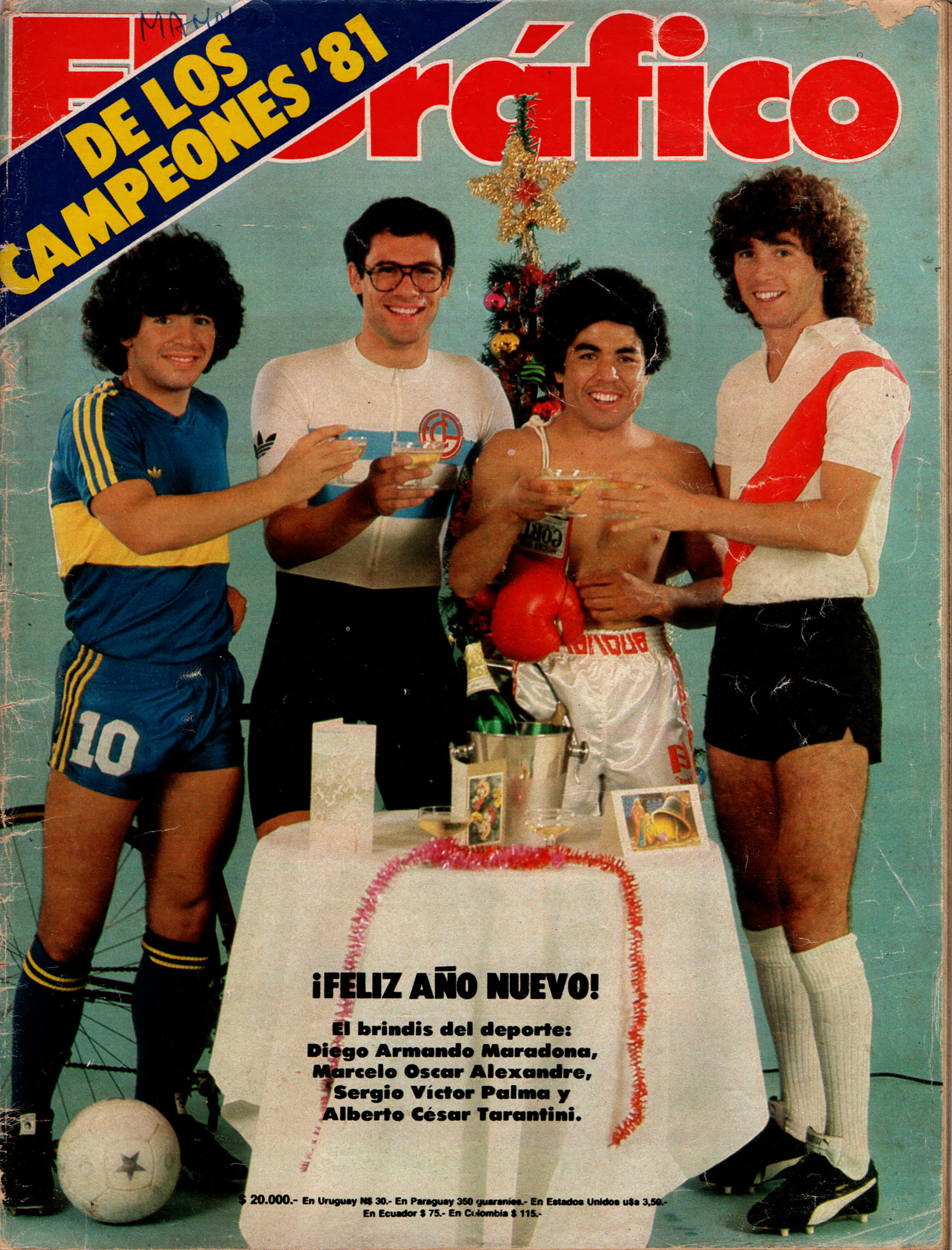Maradona, el ciclista Marcelo Alexandre, Sergio Palma  y Alberto Tarantini. No había personaje destacado del deporte que no pasara por El Gráfico.