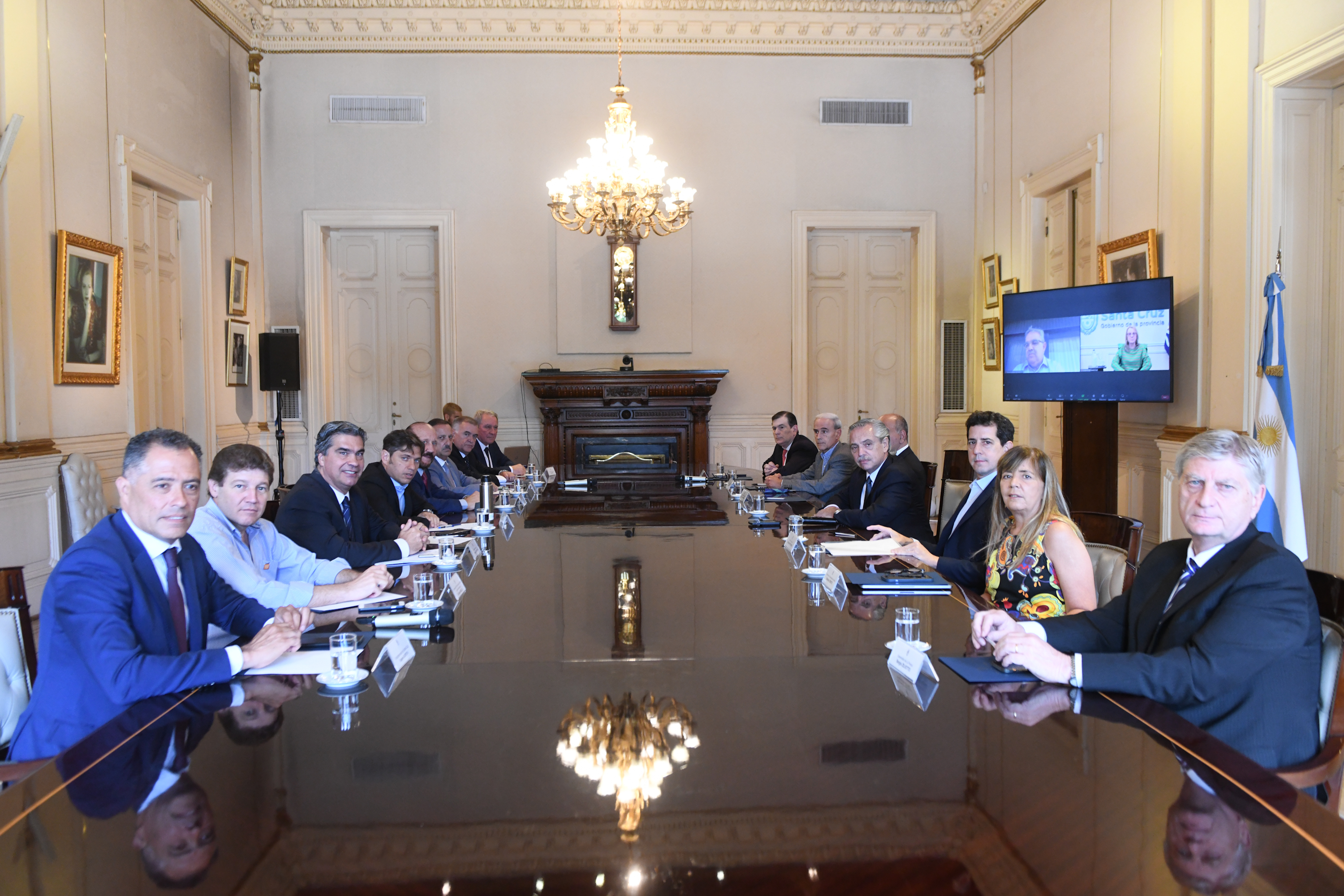 Una imagen de la reunión que mantuvo el martes Alberto Fernández con algunos gobernadores