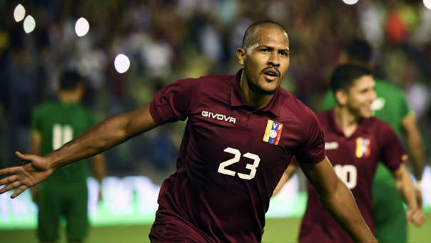 Salomón Rondón hizo un 'hat-trick' en la goleada de Venezuela 4-1 ante Bolivia por las Eliminatorias Qatar 2022. Foto archivo: AFP