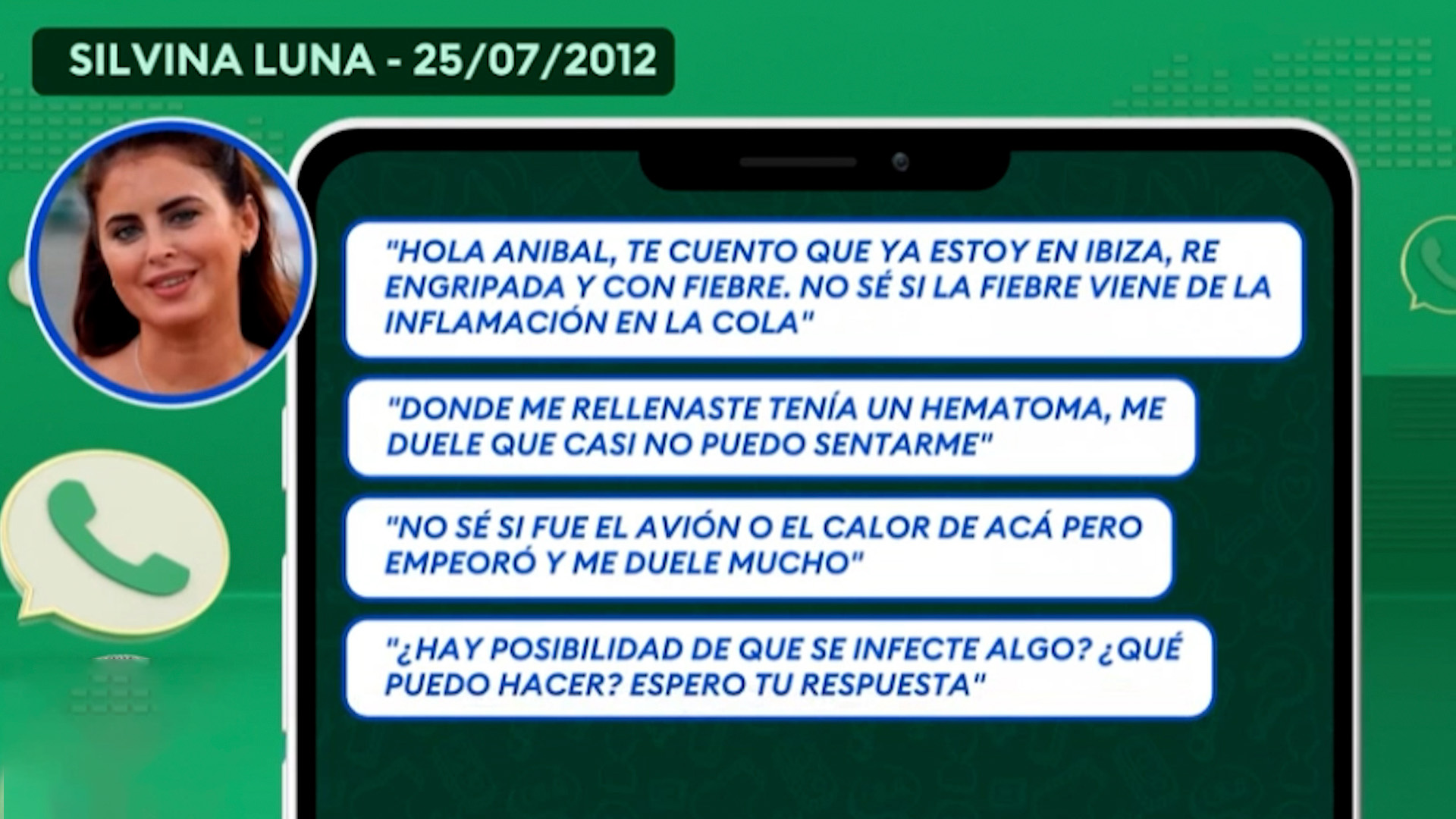 Difundieron los chats entre Silvina Luna y Aníbal Lotocki tras la cirugía  que le hizo: “Me duele mucho” - Infobae