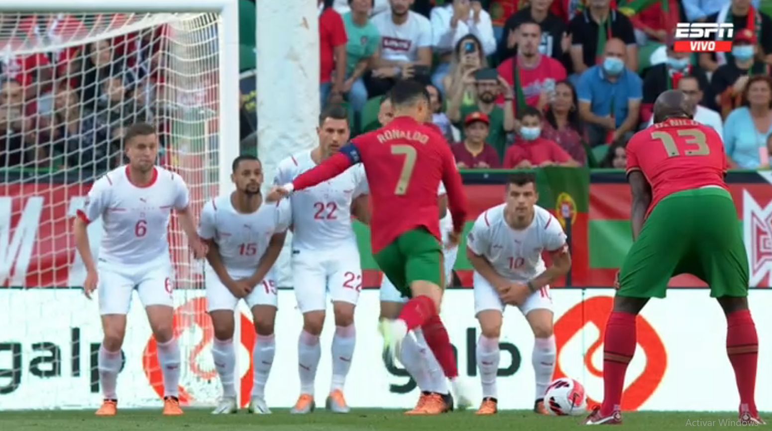 Tiro libre de Cristiano Ronaldo y gol de William Carvalho en Portugal vs Suiza por UEFA Nations League 2022