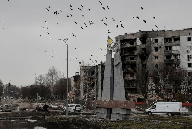 Casas destruidas en Borodianka