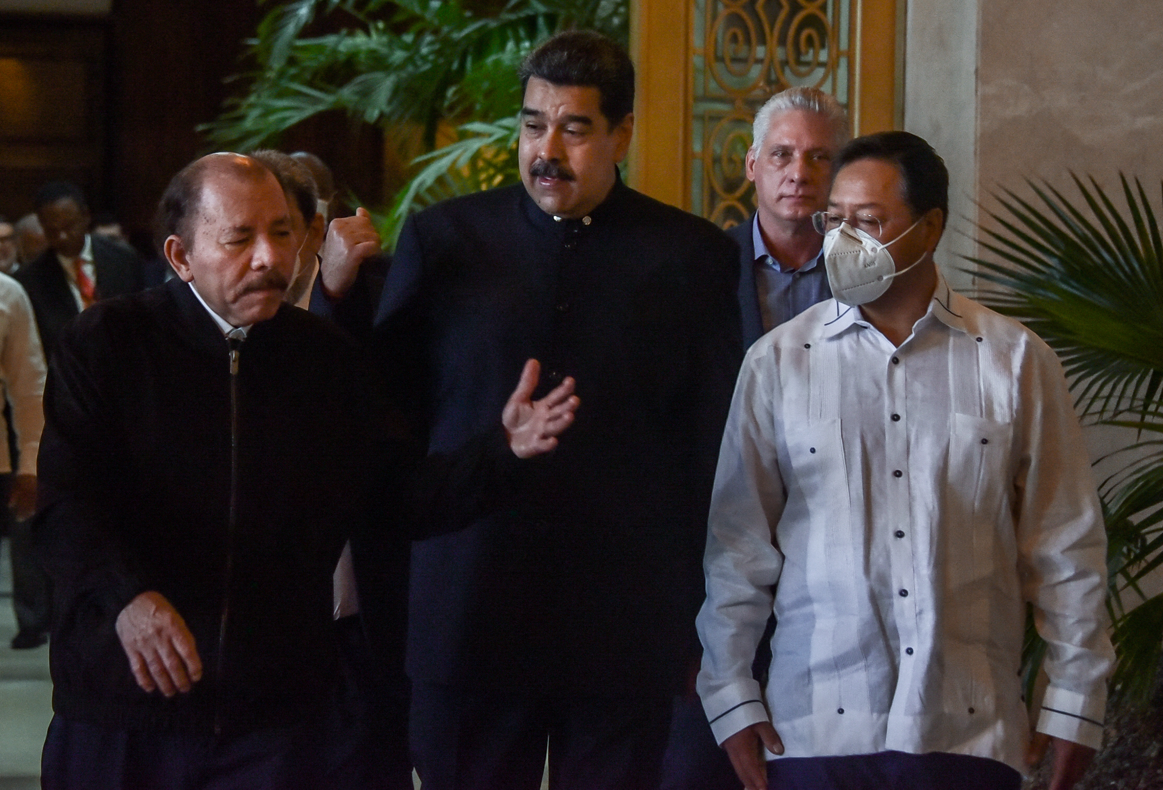 Daniel Ortega,  Nicolas Maduro, Luis Arce y Miguel Diaz-Canel (REUTERS)