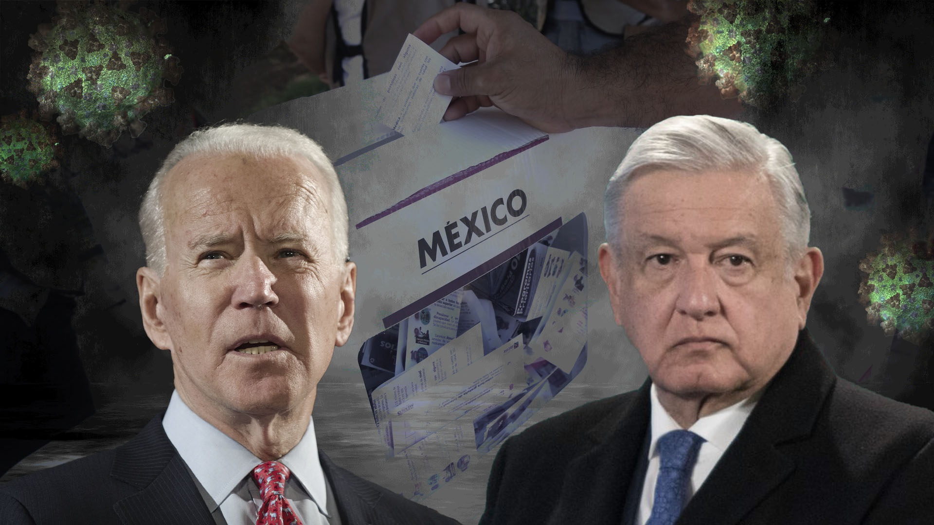 AMLO was sarcastic about the US Congress asking Biden to overhaul the electoral system.  (Photo art: Steve Allen)
