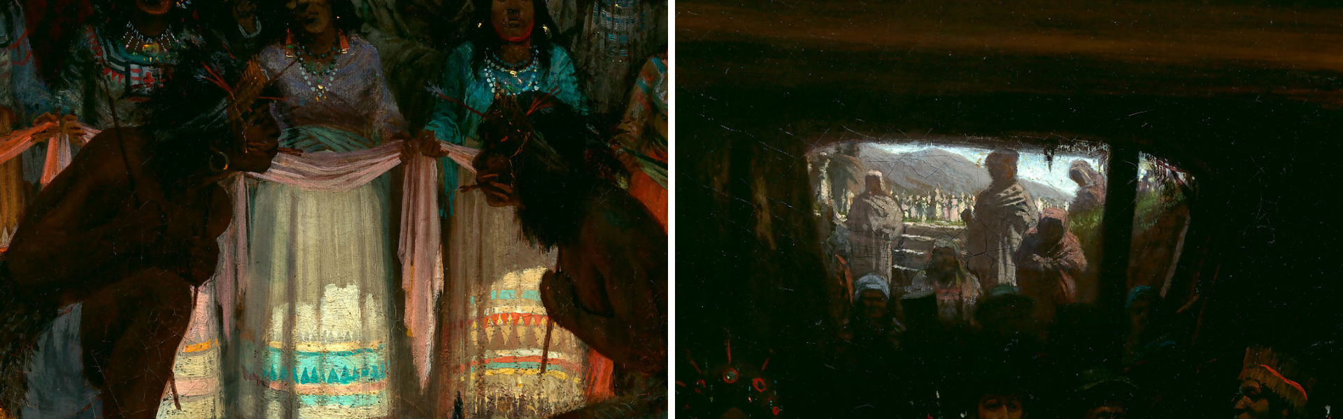 Detalles de "Baile en una casa circular subterránea..." de Jules Tavernier