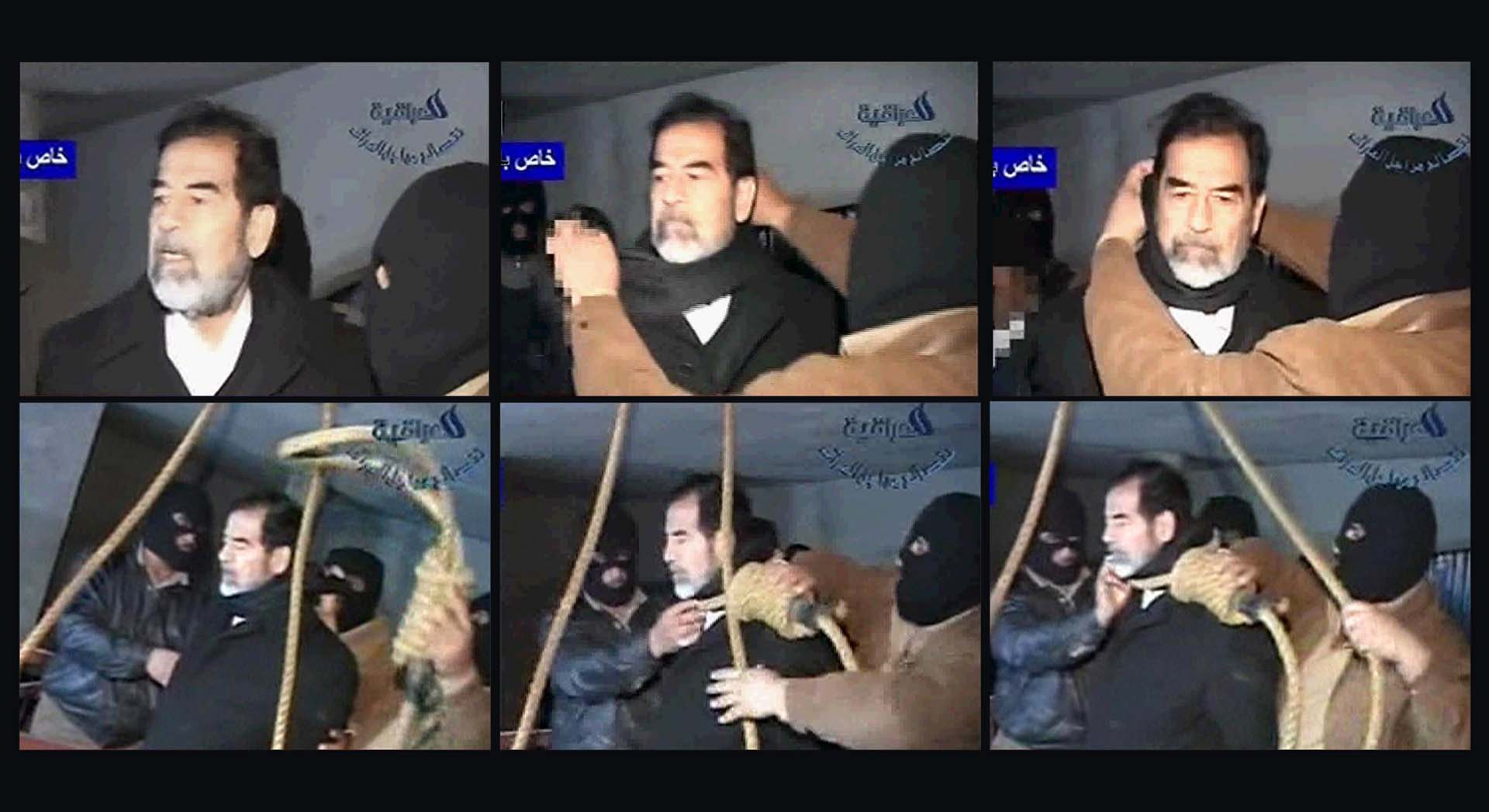 La ejecución de Saddam Hussein en la hora el 30 de diciembre de 2006 (REUTERS/Al Iraqiya)