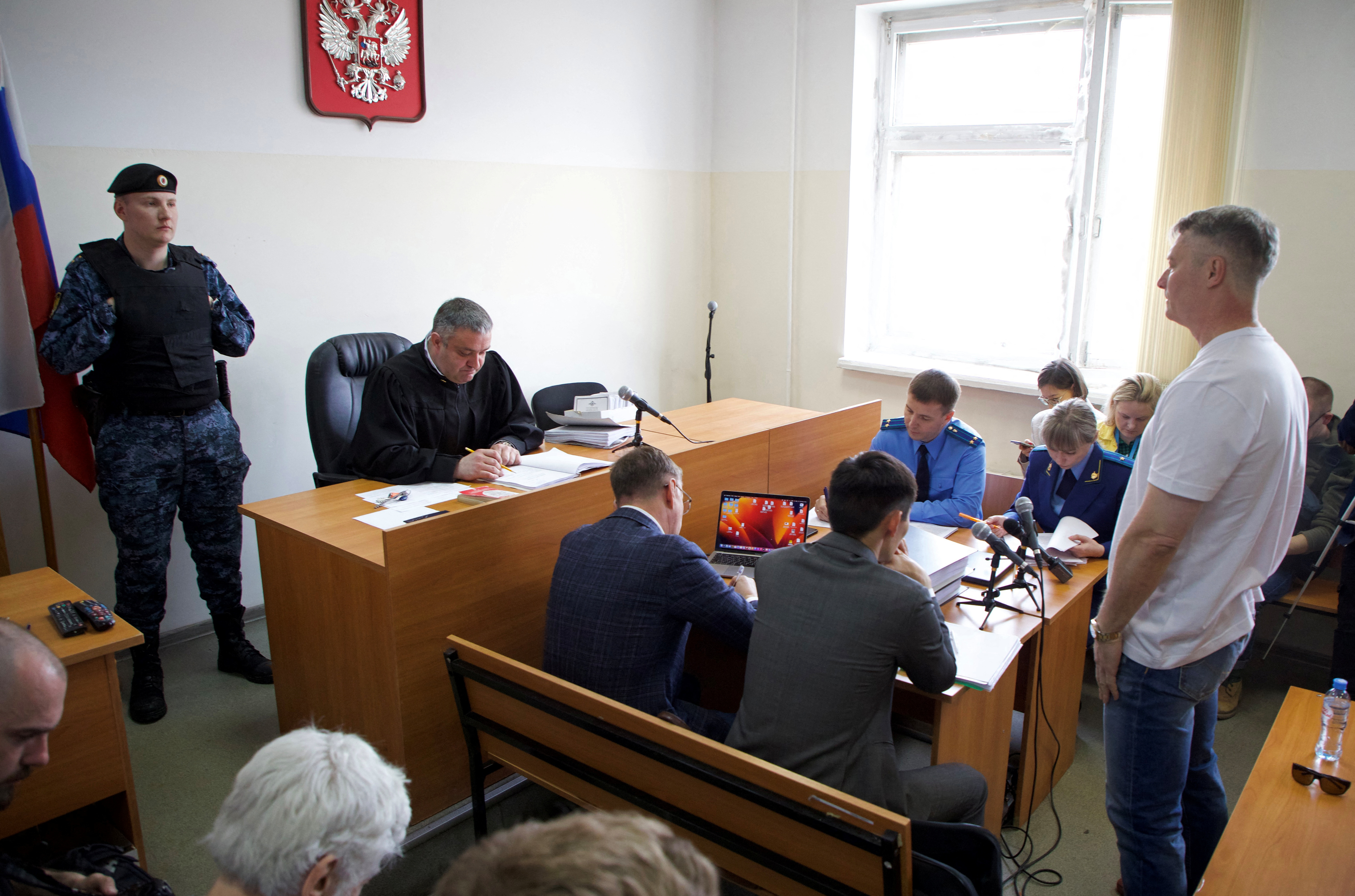 Yevgeny Roizman durante el juicio este miércoles (REUTERS/Natalia Chernokhatova)