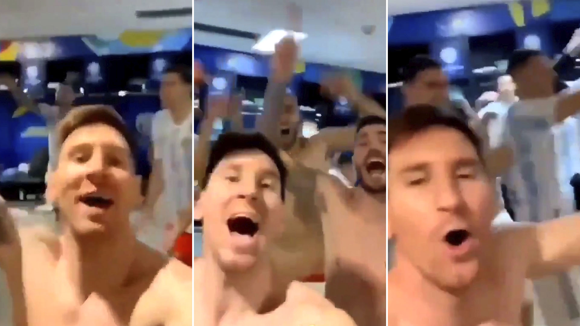 Se viralizó el video que grabó Lionel Messi en el vestuario durante los  festejos del título argentino en la Copa América - Infobae