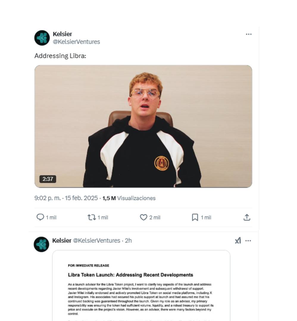 El asesor de la criptomoneda promocionada inicialmente por Javier Milei  aseguró que el Presidente no cumplió un compromiso asumido - Infobae