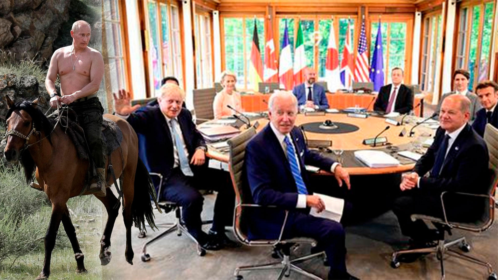 “¿Nos fotografiamos con camiseta o sin?”: los líderes del G7 se rieron de las famosas imágenes de Vladimir Putin