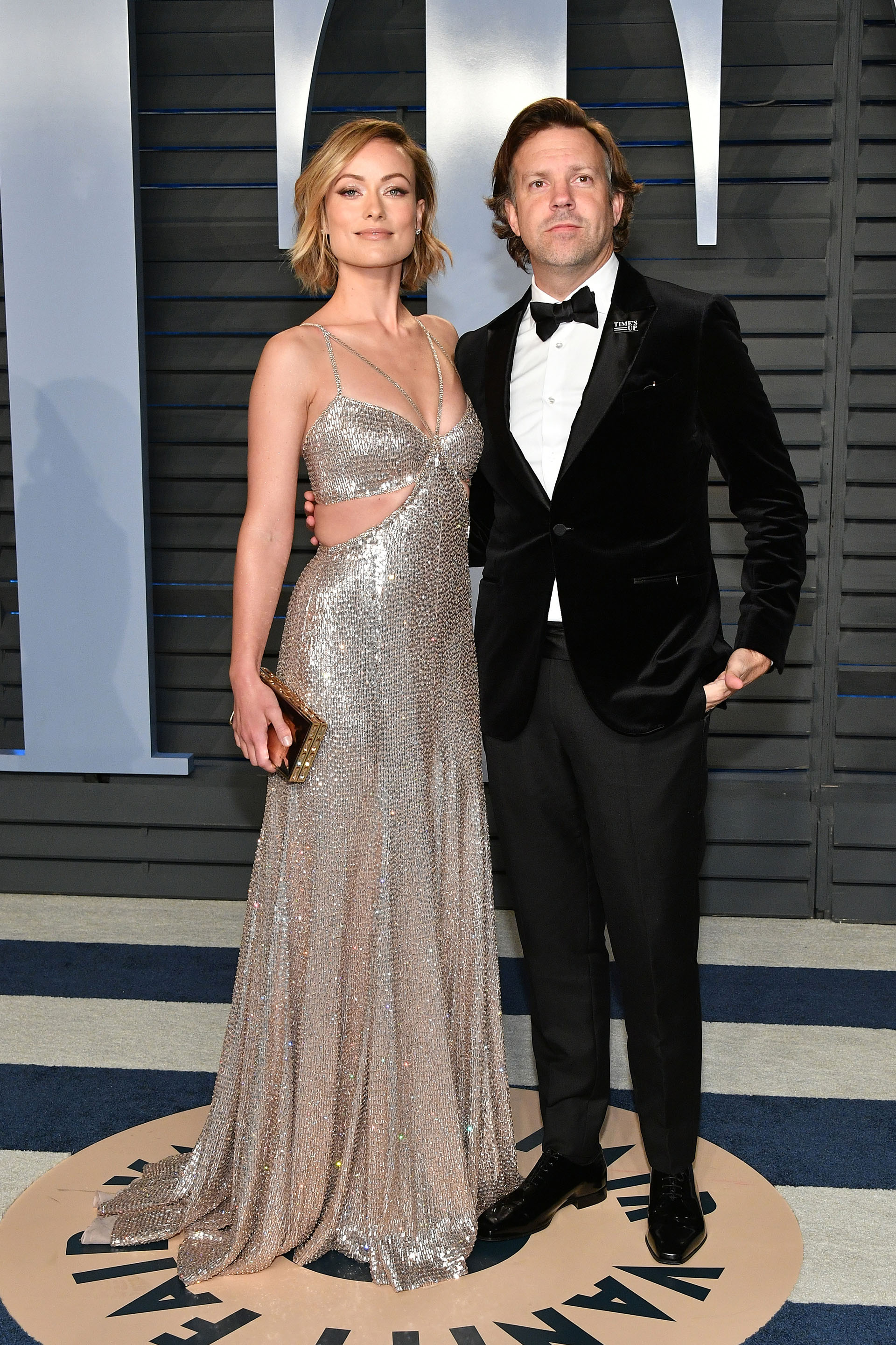 Olivia Wilde y Jason Sudeikis en los premios Oscar 2018 (AFP)