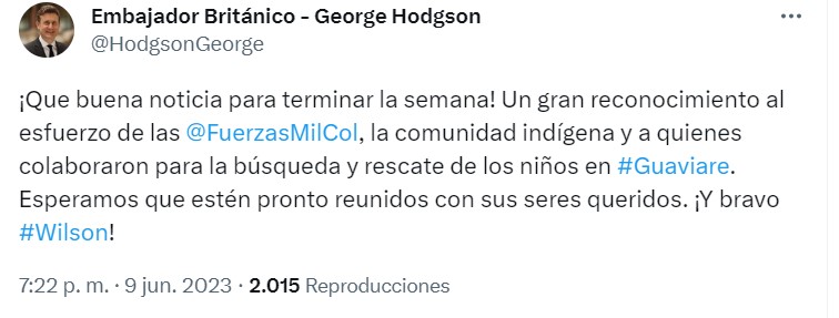 Así fue la reacción del embajador británico George Hodgson