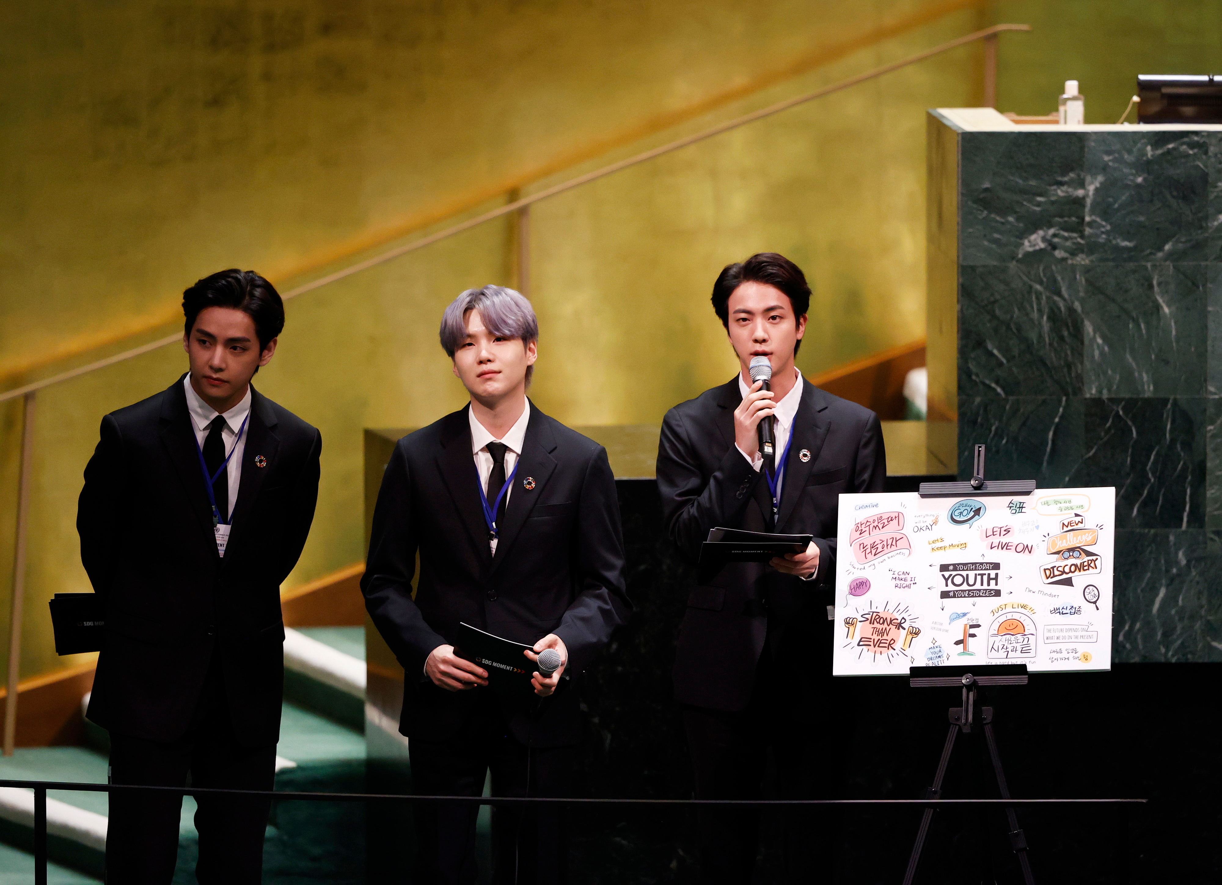 Miembros de la banda surcoreana de K-Pop BTS, en una imagen de archivo. EFE/EPA/JOHN ANGELILLO