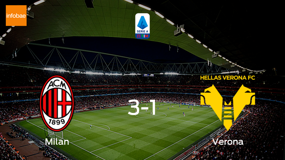 Tres puntos para el equipo local: AC Milan 3-1 Hellas Verona