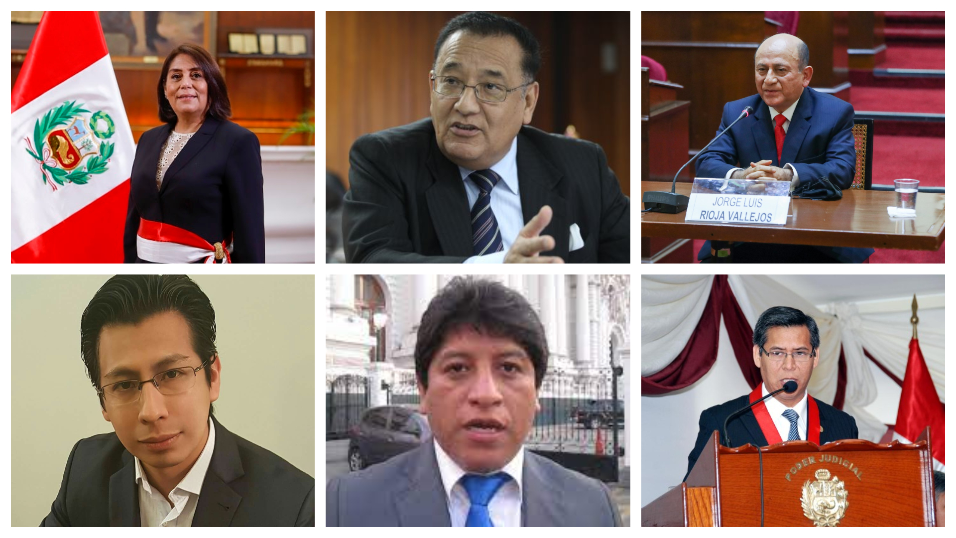 Los seis candidatos para la Defensoría del Pueblo.