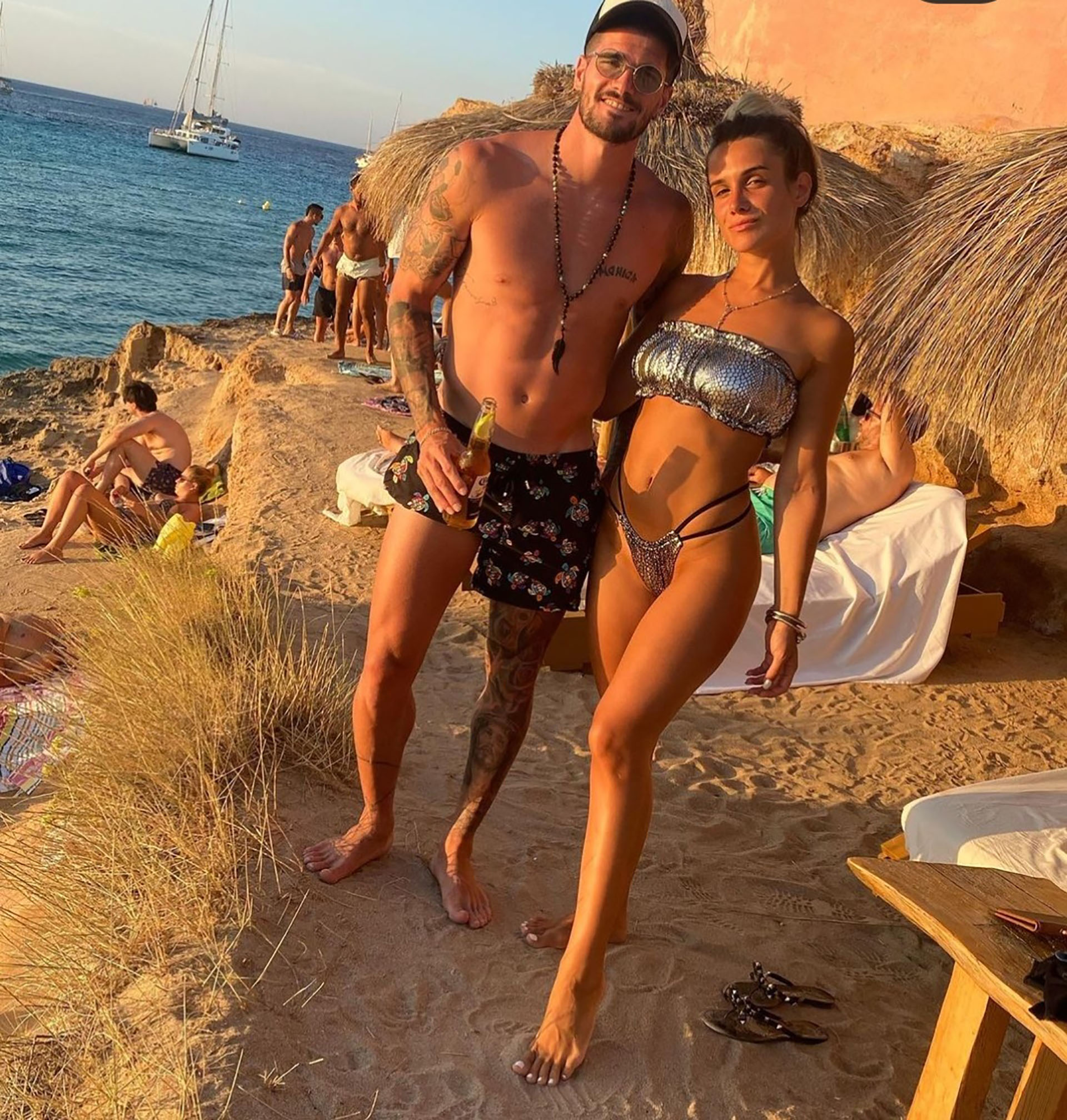Camila Homs y Rodrigo De Paul durante unas vacaciones