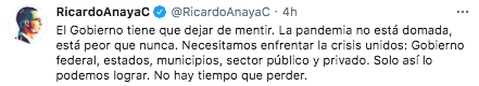 El panista aseguró que la pandemia de COVID19 "está peor que nunca" (Foto: Twitter)