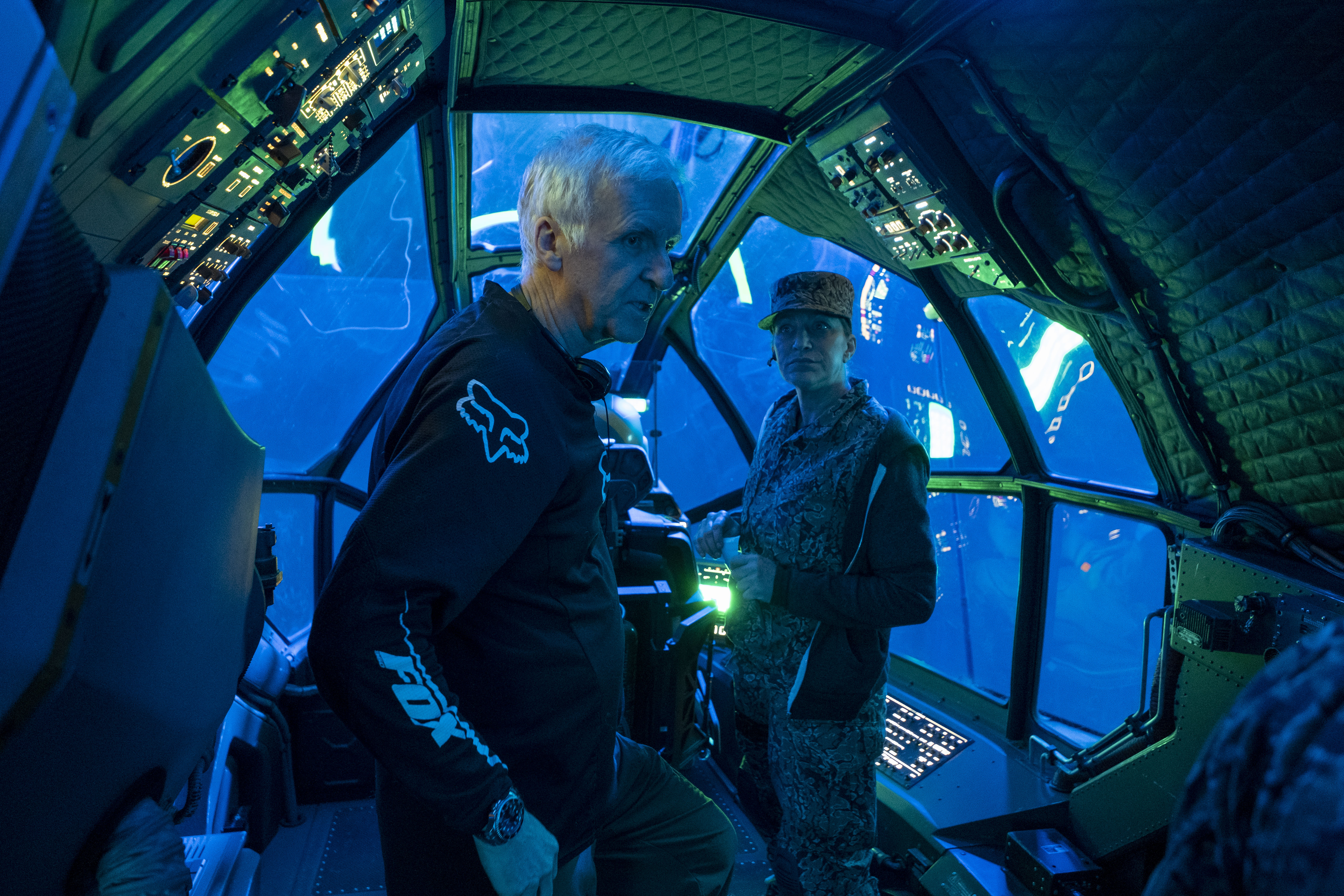 Director James Cameron and Edie Falcoon set of 20th Century Studios' AVATAR 2. Photo by Mark Fellman. © 2021 20th Century Studios. All Rights Reserved.