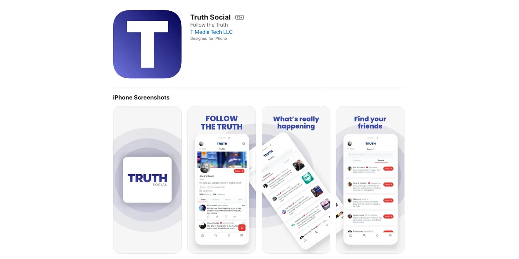 Truth Social en la App Store. (foto: ENTER.CO)