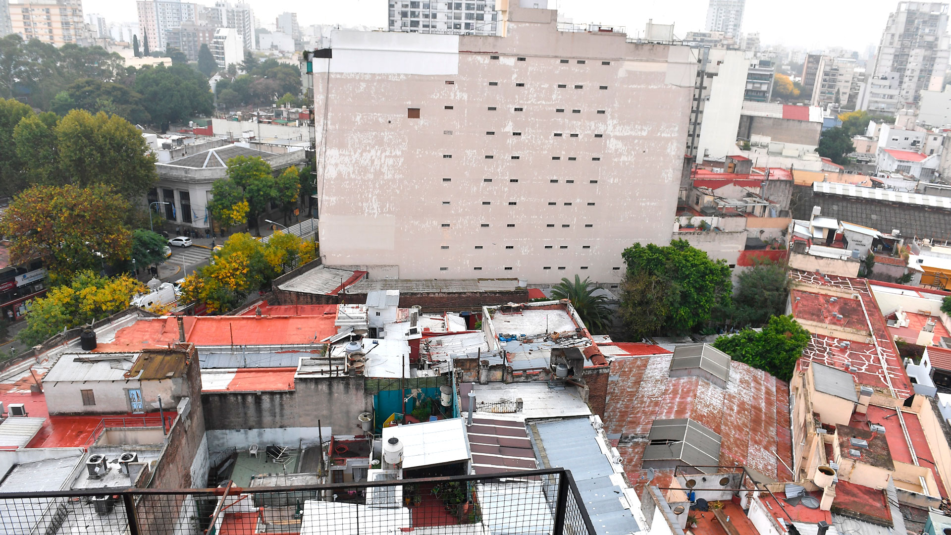 Vista aérea de la vivienda donde ocurrió el derrumbe. (Maximiliano Luna)