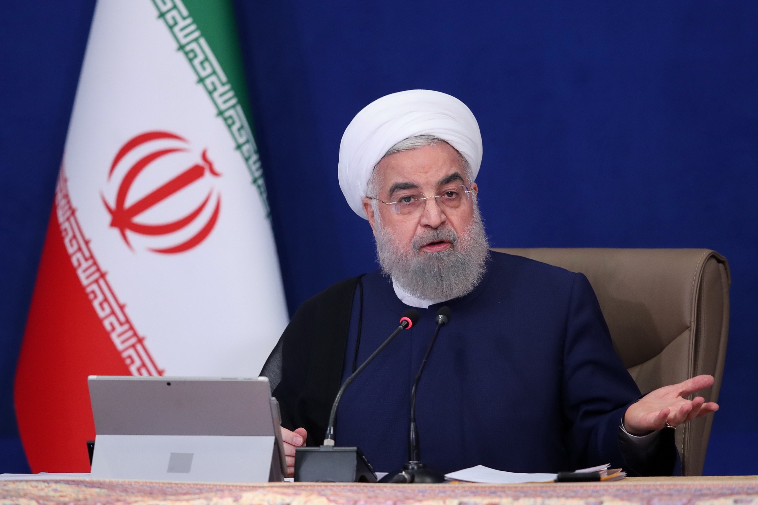 El presidente iraní, Hasan Rohaní, durante una reunión con el Gobierno en Teherán. EFE/EPA/IRANIAN PRESIDENT OFFICE / HANDOUT
