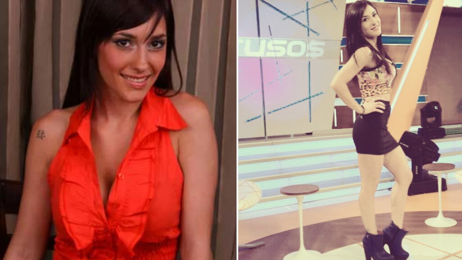Jésica Hereñú en 2011, en la foto del casting (izquierda) y en una de las tantas notas que dio (derecha, en Intrusos)